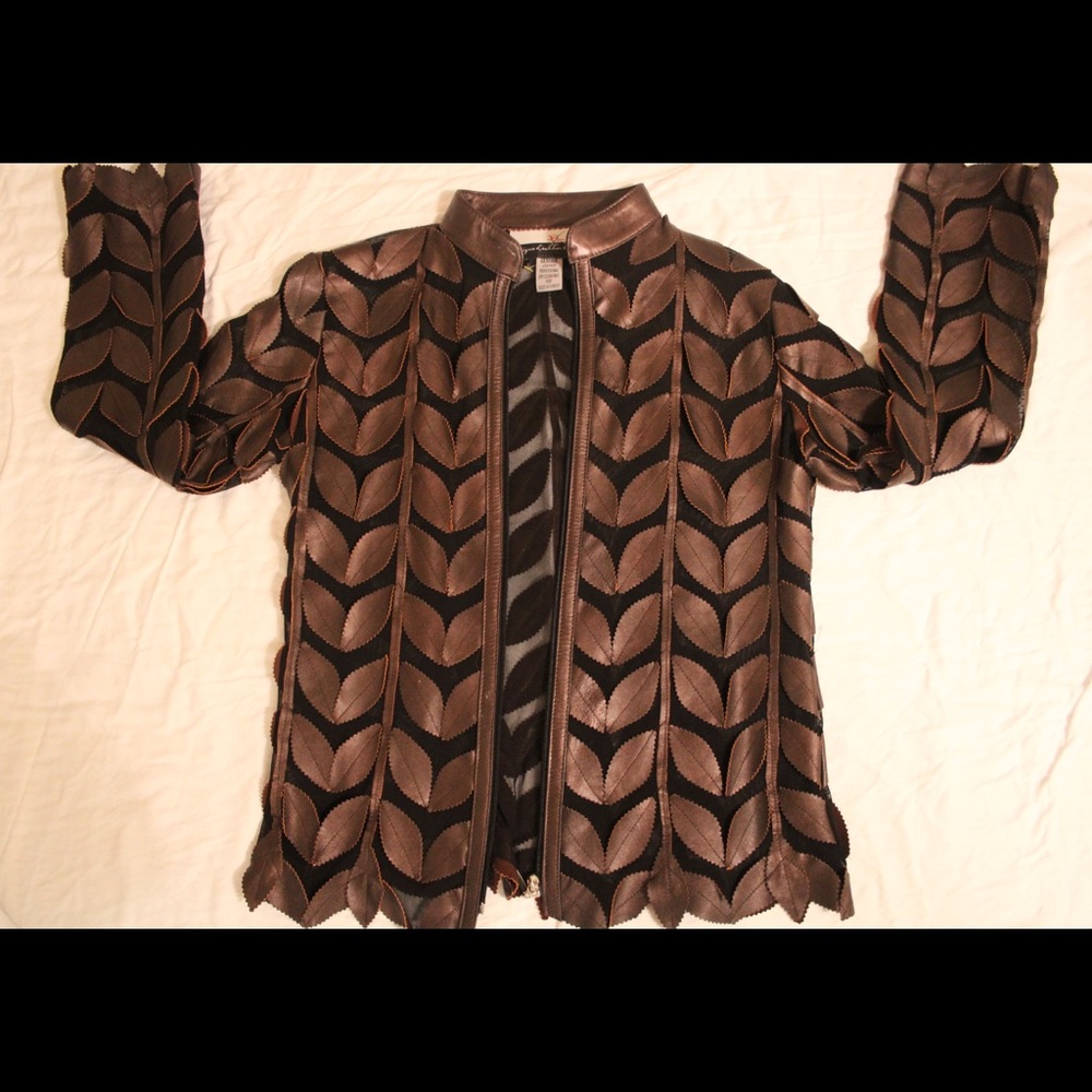 100% Leather Leaves Jacket